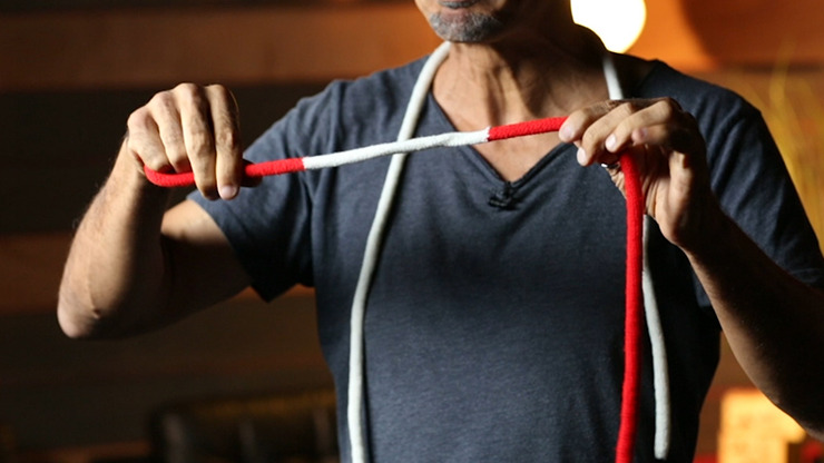 Amazing Acrobatic Knot w/xtra knot Red and White (Gimmicks and Online Instructions) by Daryl - Trick