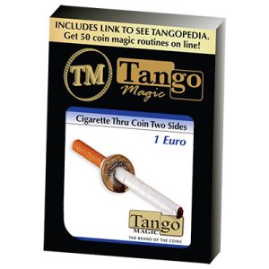 Cigarette Thru Coin Two Sides 1 Euro by Tango (E0063)
