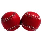 Chop Cup Balls Red Leather (Set of 2) by Leo Smetsers