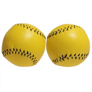 Chop Cup Balls Yellow Leather (Set of 2) by Leo Smetsers