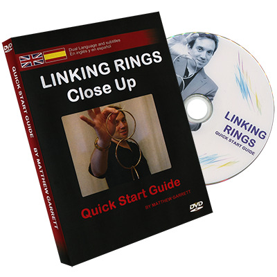 Close Up Linking Rings SILVER(BLACK BAG) (Gimmicks & DVD, SPANISH and English) by Matthew Garrett