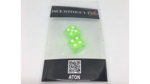 Dice Without Two CLEAR GREEN (2 Dice Set) by Nahuel Olivera Magic and Aton Games