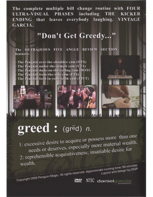 Greed by Daniel Garcia - DVD
