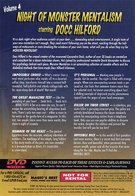 Night Of Monster Mentalism - Volume 4 by Docc Hilford - DVD