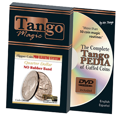 Flipper Coin Pro Elastic System (Quarter Dollar DVD w/Gimmick)(D0148) by Tango