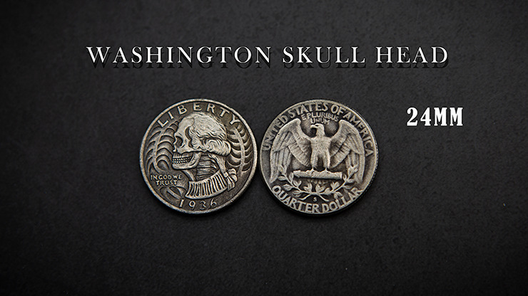WASHINGTON SKULL HEAD COIN by Men Zi Magic
