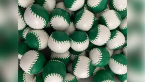 Set of 4 Leather Balls for Cups and Balls (Green and White) by Leo Smetsers