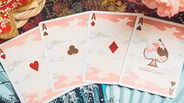 The Great Wave off Kanagawa V3 (Autumn Maple / Peachy Pink) Playing Cards