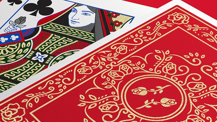 Red Roses Gold Foil Playing Cards (Fully Marked) - Image 2